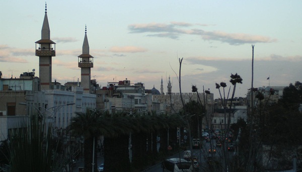 Damaskus - Blick vom Hijaz Bahnhof auf die Zitadelle